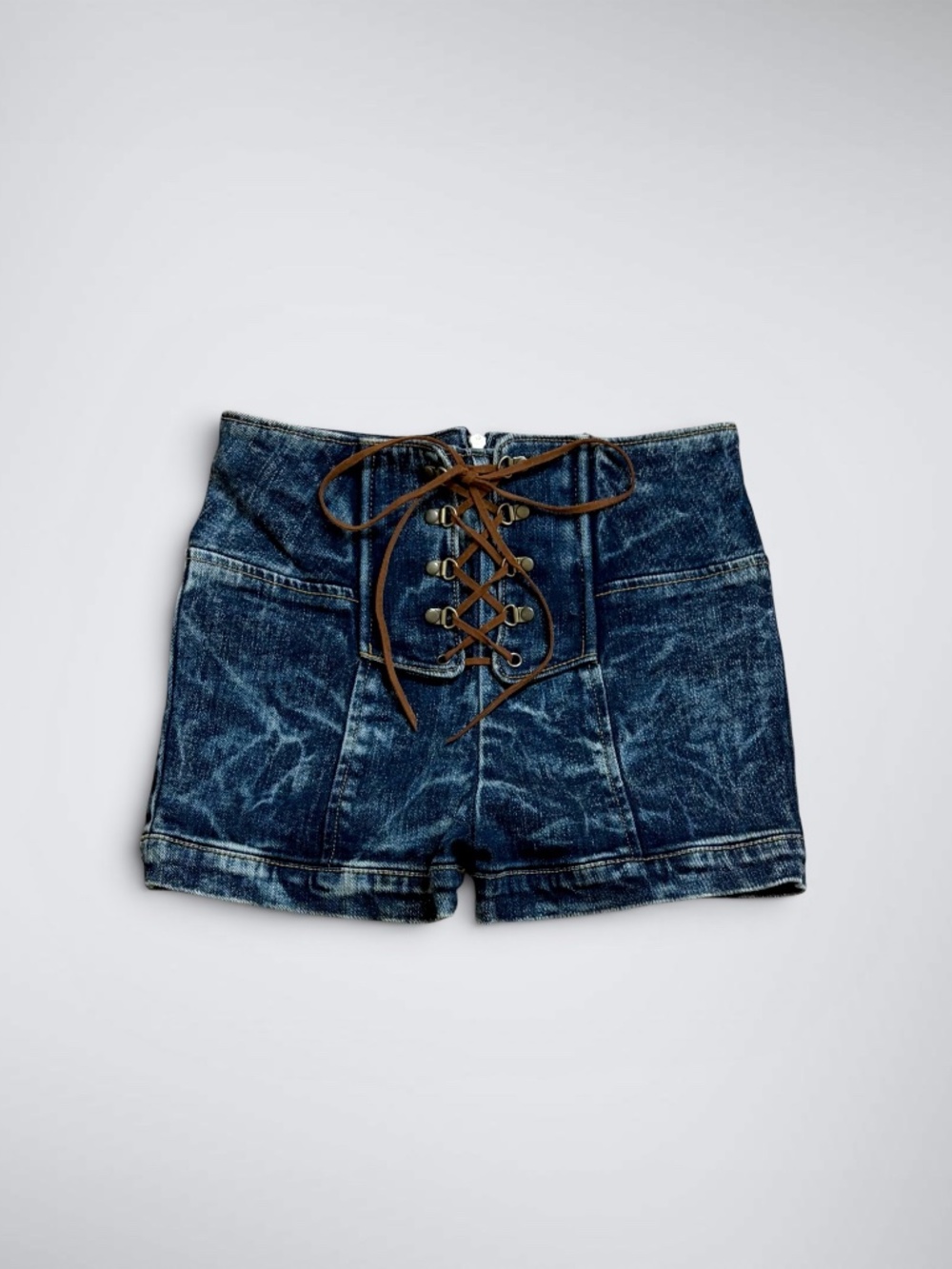 D.I.A. Japanese Gyaru High Waist Lace Up Corset Denim Shorts